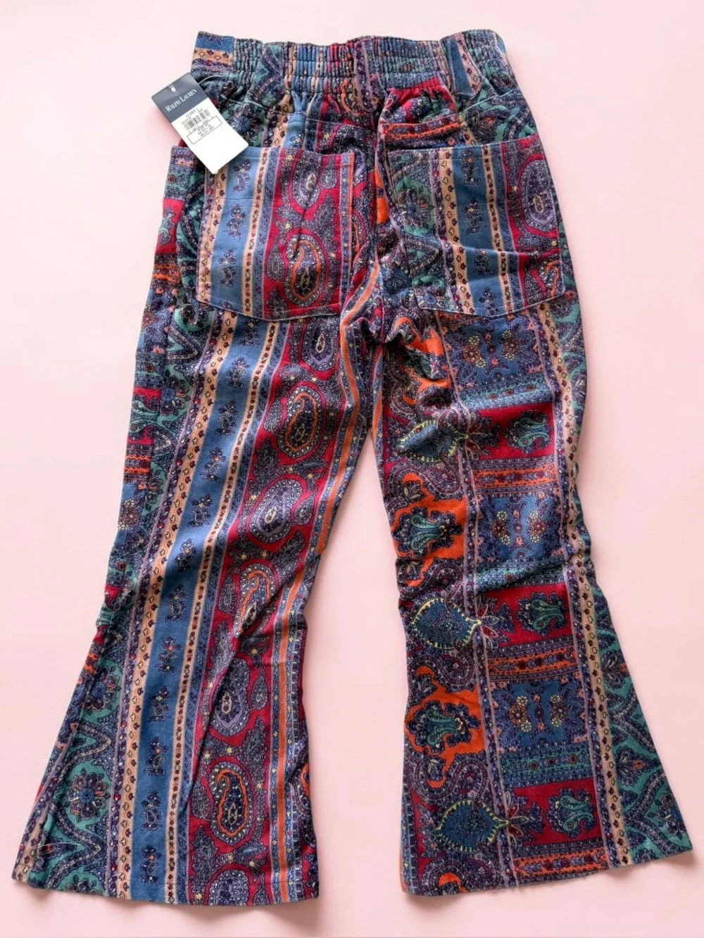 Ralph Lauren Paisley Flare Bell-Bottom Legs Pants Multicolor Print Kids 6X NWT